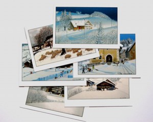 Set of 6 diverse cards image hibernal (17x12cm)